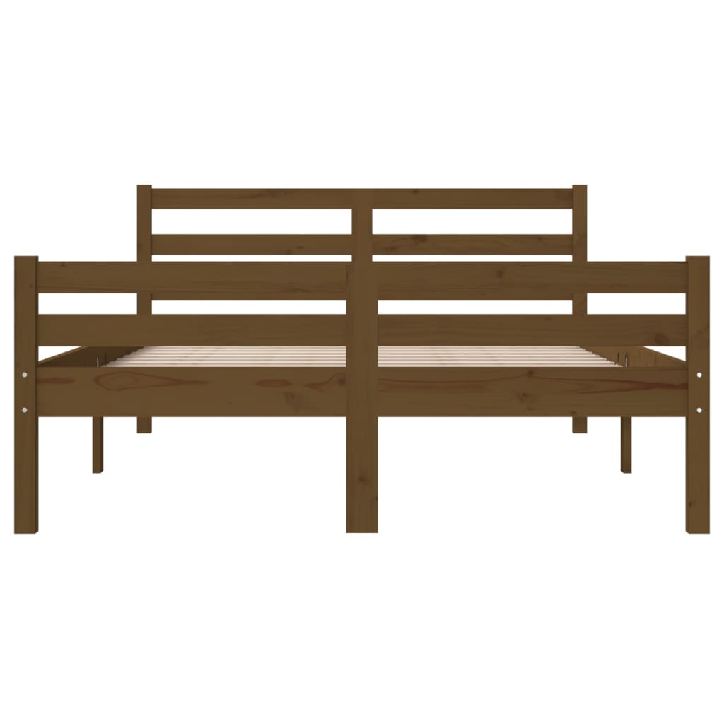 vidaXL Cadre de lit Marron miel Bois massif 140x200 cm