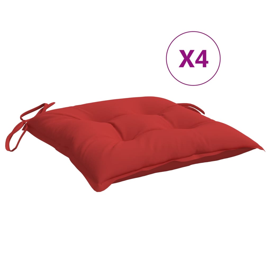 vidaXL Coussins de palette lot de 4 rouge 50x50x7 cm tissu oxford