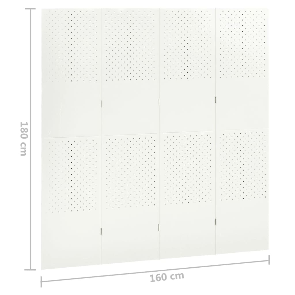 vidaXL Cloisons de séparation 4 panneaux 2 pcs Blanc 160x180 cm Acier