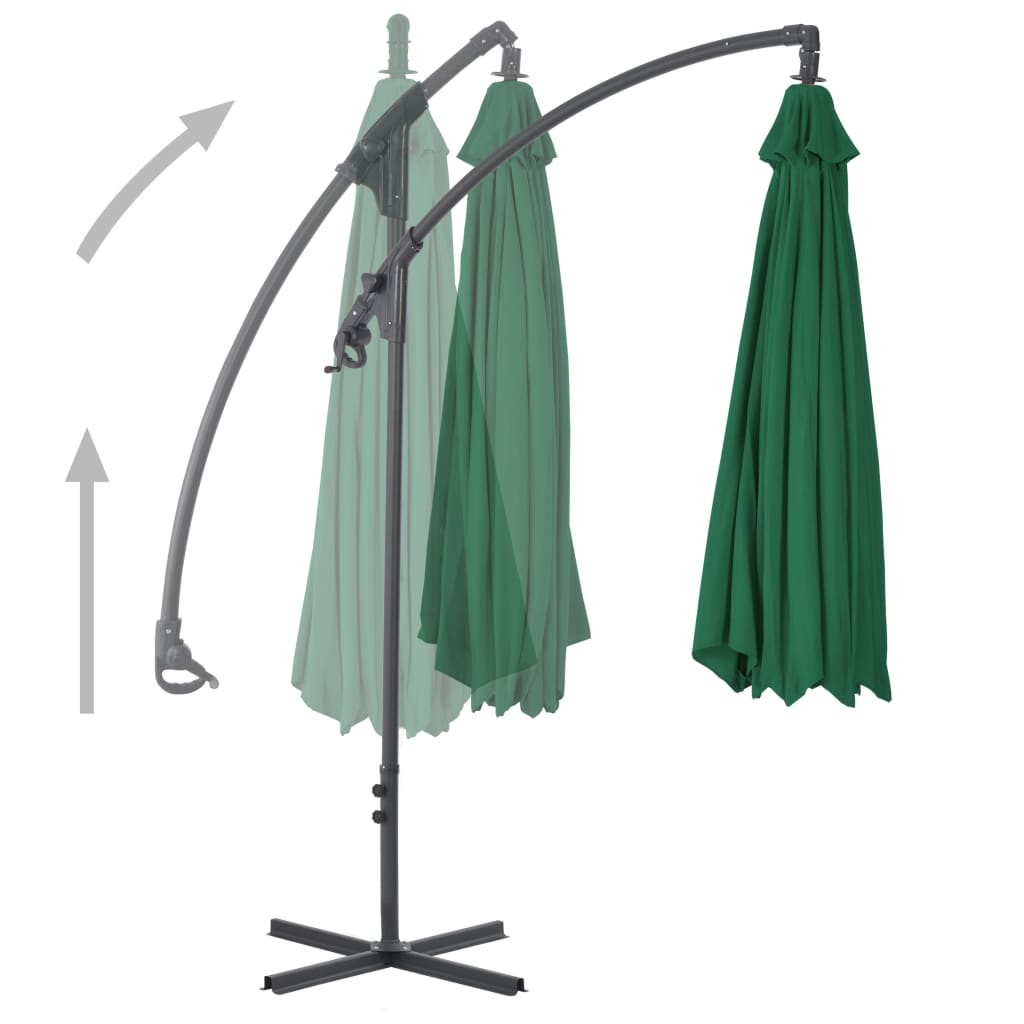 vidaXL Parasol de jardin en porte-à-feux avec mât en acier 300 cm Vert