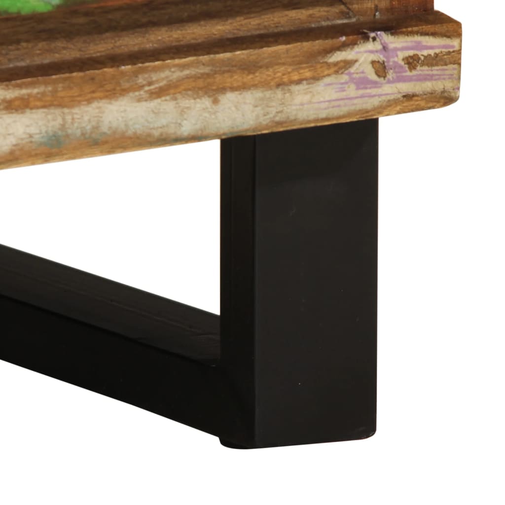 vidaXL Table de chevet 40x34x46 cm bois massif de récupération