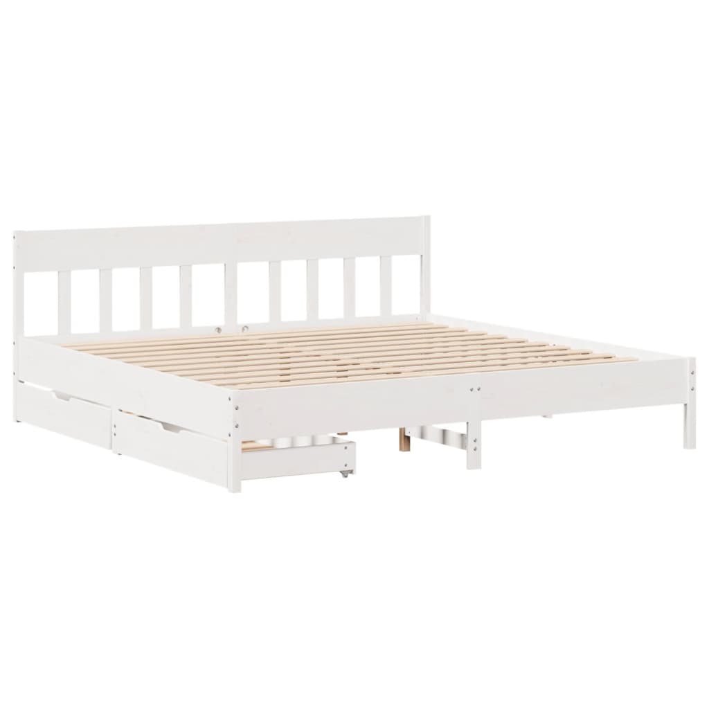 vidaXL Cadre de lit sans matelas blanc 180x200 cm bois massif de pin