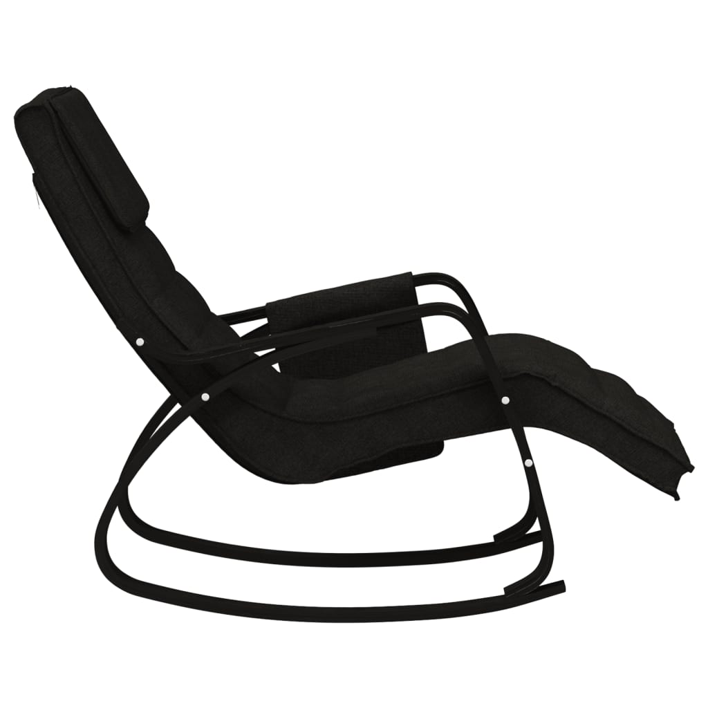 vidaXL Chaise à bascule Noir Tissu