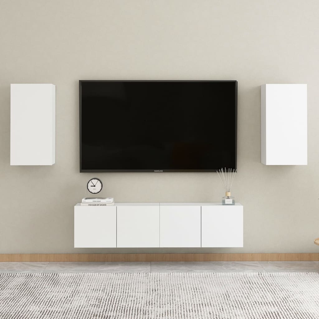 vidaXL Meuble TV Blanc 30,5x30x60 cm Bois d’ingénierie