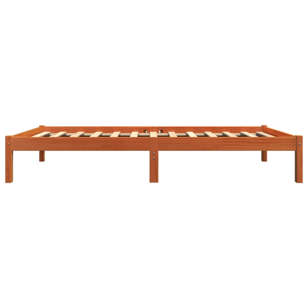 vidaXL Cadre de lit sans matelas cire marron 75x190 cm bois pin massif