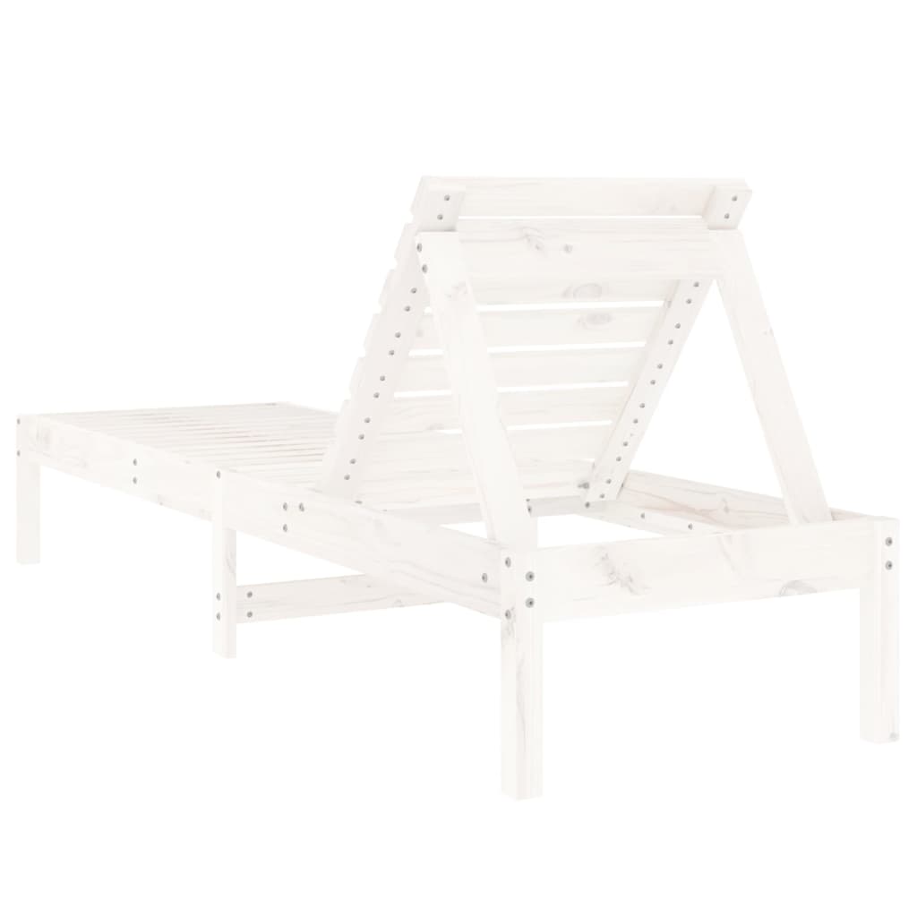 vidaXL Chaises longues lot de 2 blanc 199,5x60x74cm bois massif de pin