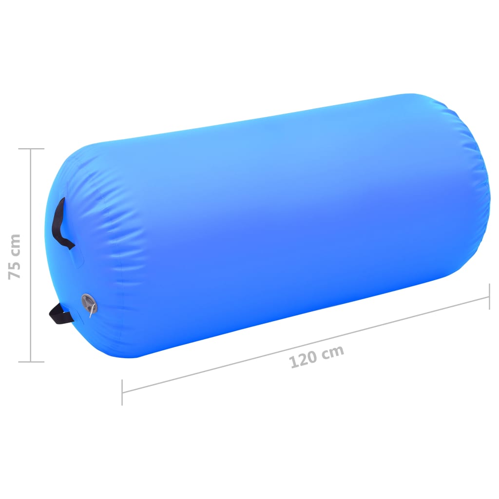 vidaXL Rouleau gonflable de gymnastique avec pompe 120x75 cm PVC Bleu