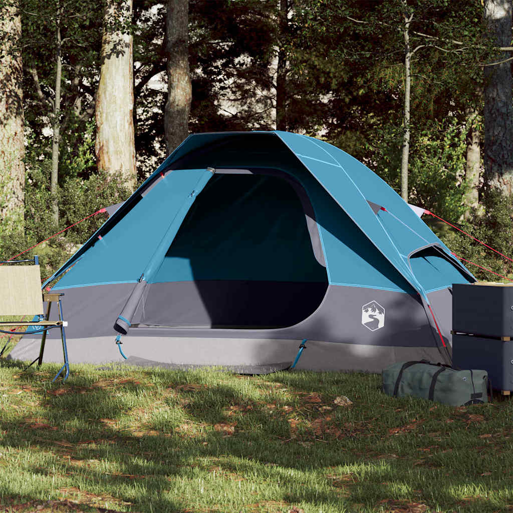 vidaXL Tente de camping à dôme 2 personnes bleu imperméable