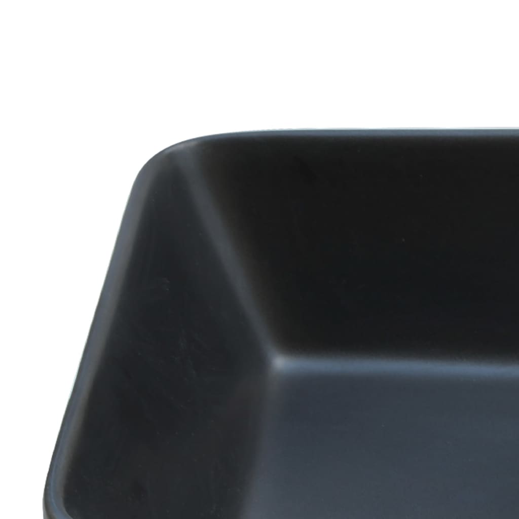 vidaXL Vasque à poser noir et marron rectangulaire céramique