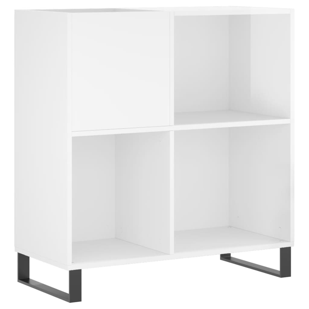 vidaXL Armoire à disques blanc brillant 84,5x38x89cm bois d'ingénierie