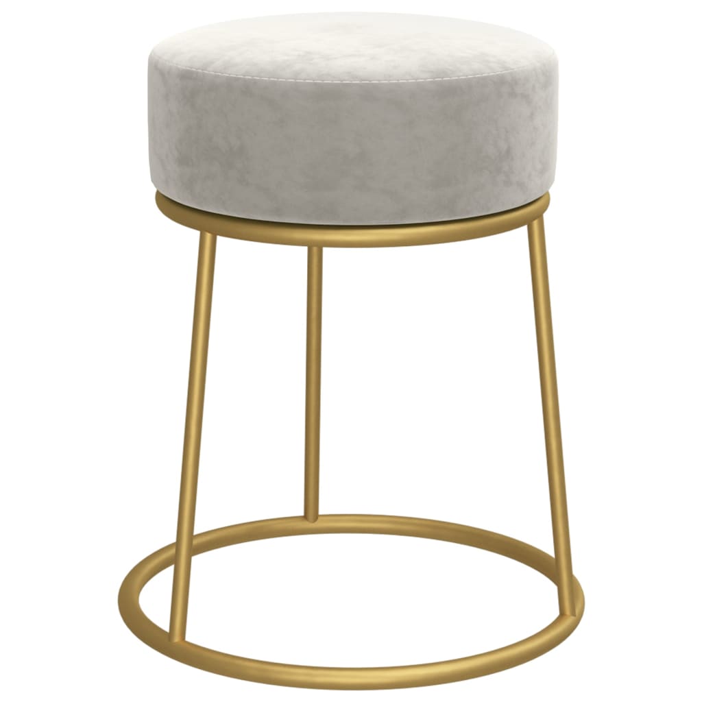 vidaXL Tabouret rond Gris clair Velours