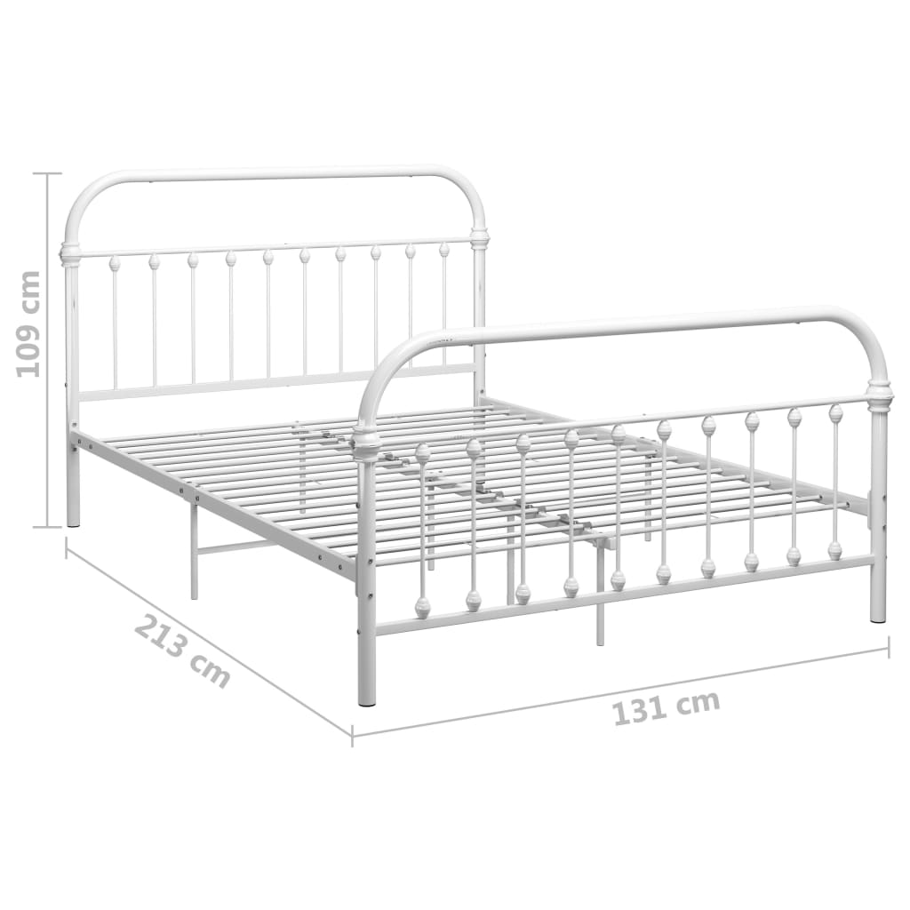 vidaXL Cadre de lit sans matelas blanc métal 120x200 cm