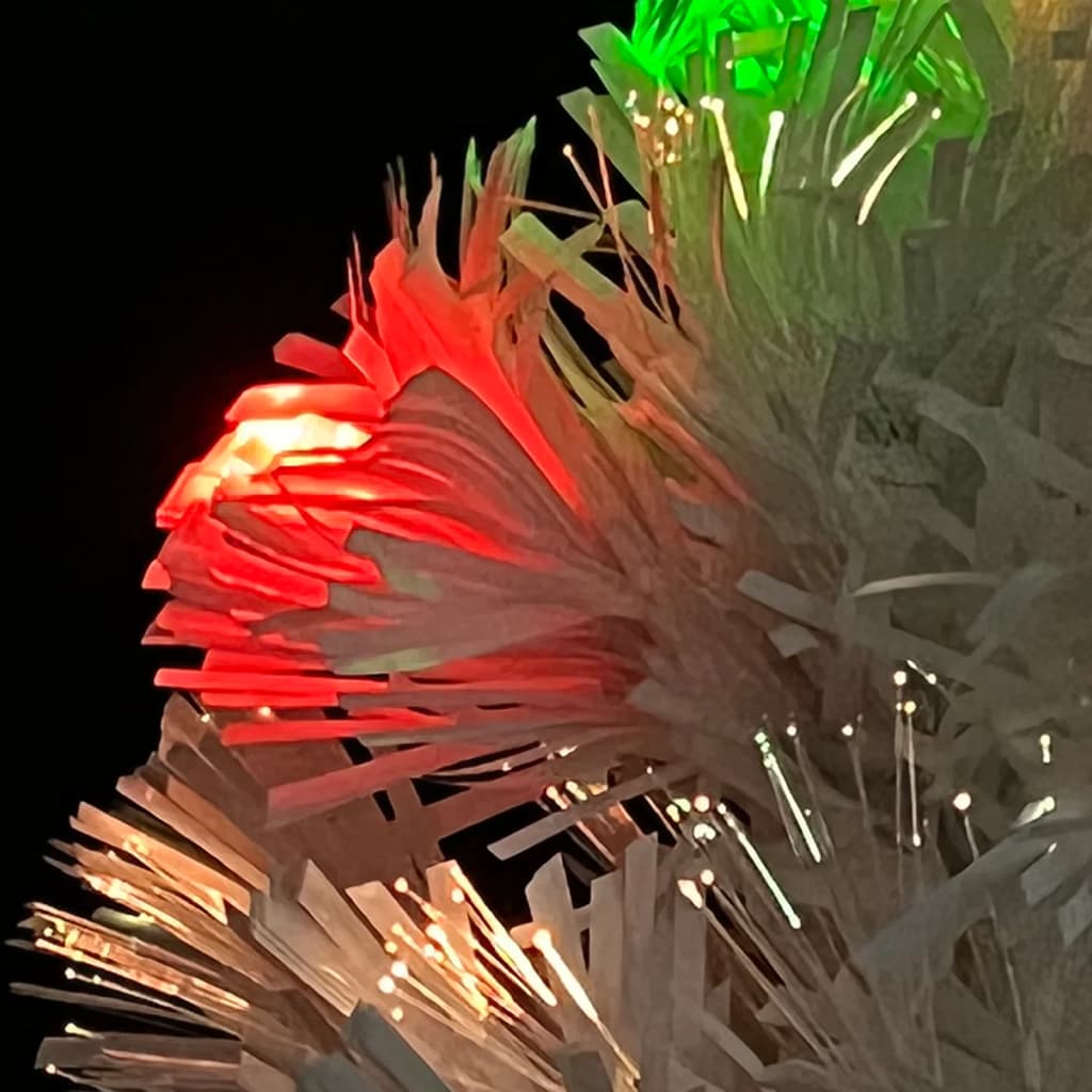 vidaXL Arbre de Noël artificiel pré-éclairé blanc 64 cm fibre optique