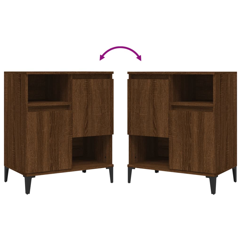 vidaXL Buffets 2 pcs chêne marron 60x35x70 cm bois d'ingénierie