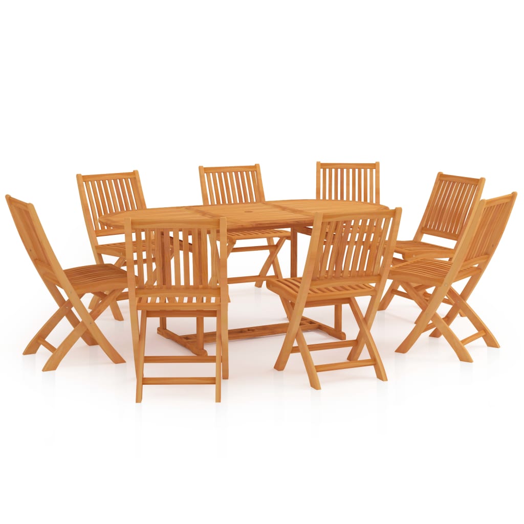 vidaXL Ensemble à manger de jardin 9 pcs Bois de teck massif