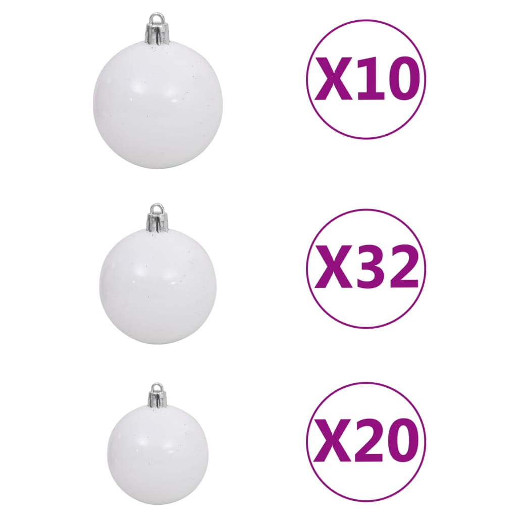 vidaXL Arbre de Noël artificiel pré-éclairé et boules 400 cm blanc