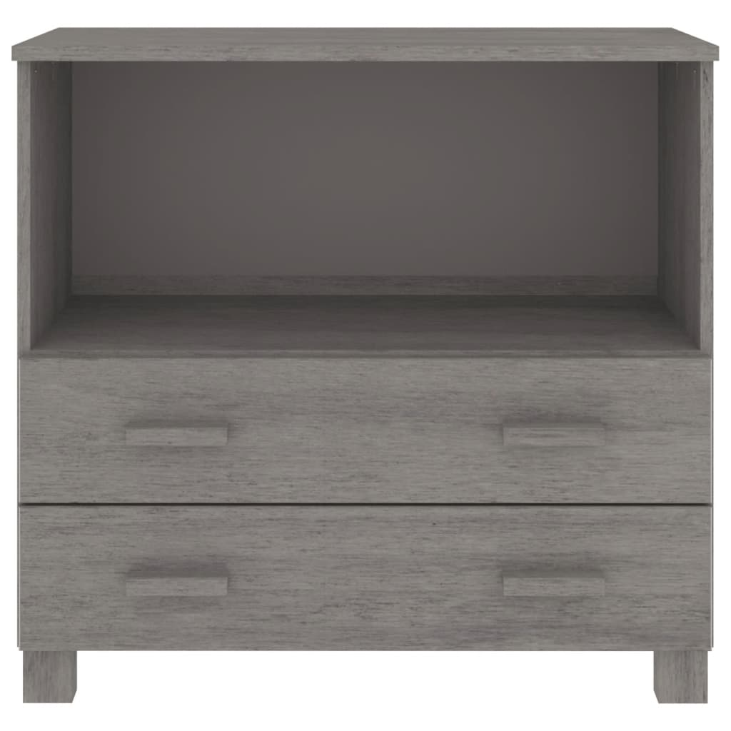 vidaXL Buffet HAMAR Gris clair 85x35x80 cm Bois massif de pin