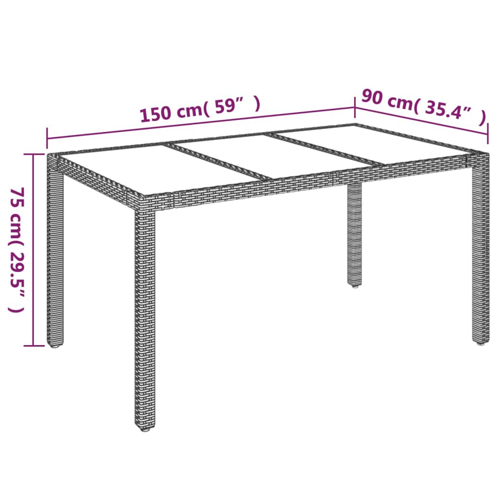 vidaXL Ensemble à manger de jardin coussins 7pcs Noir Résine tressée