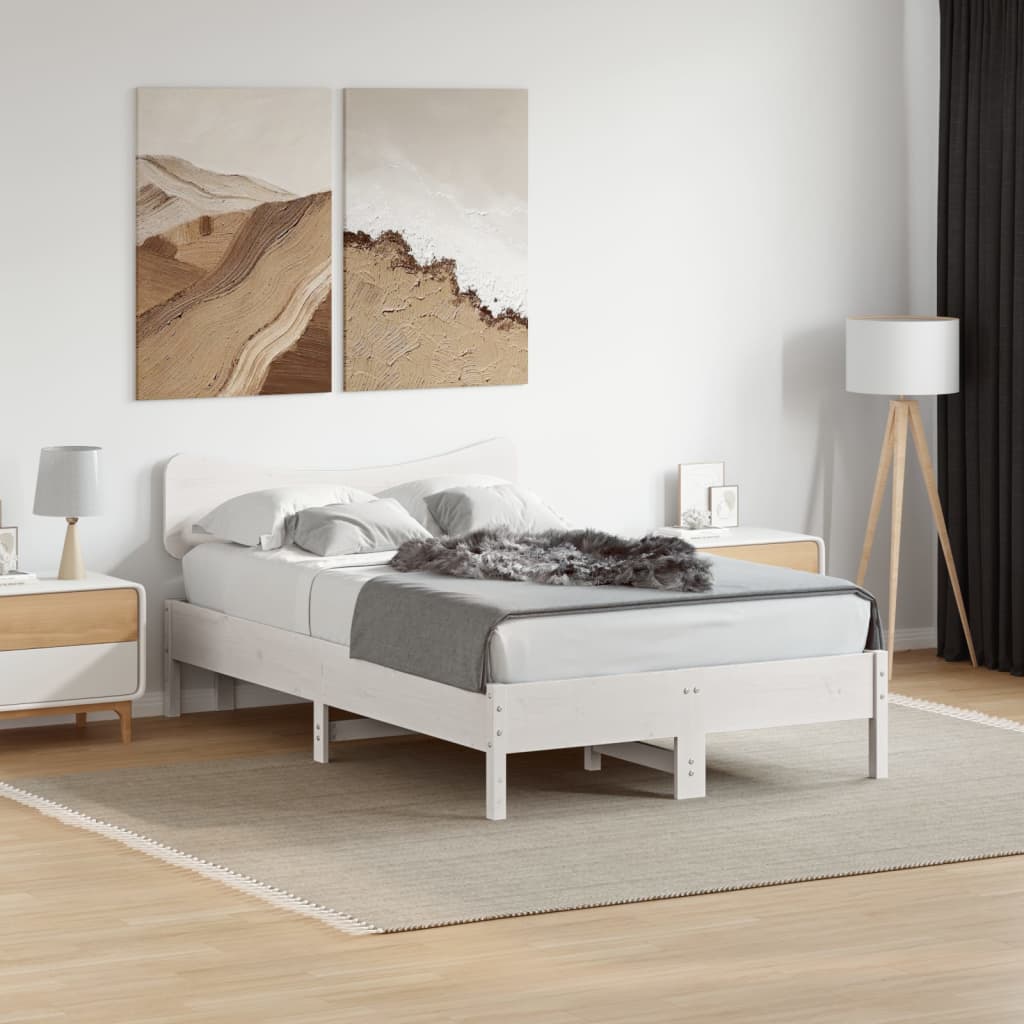 vidaXL Tête de lit blanc 120 cm bois massif de pin