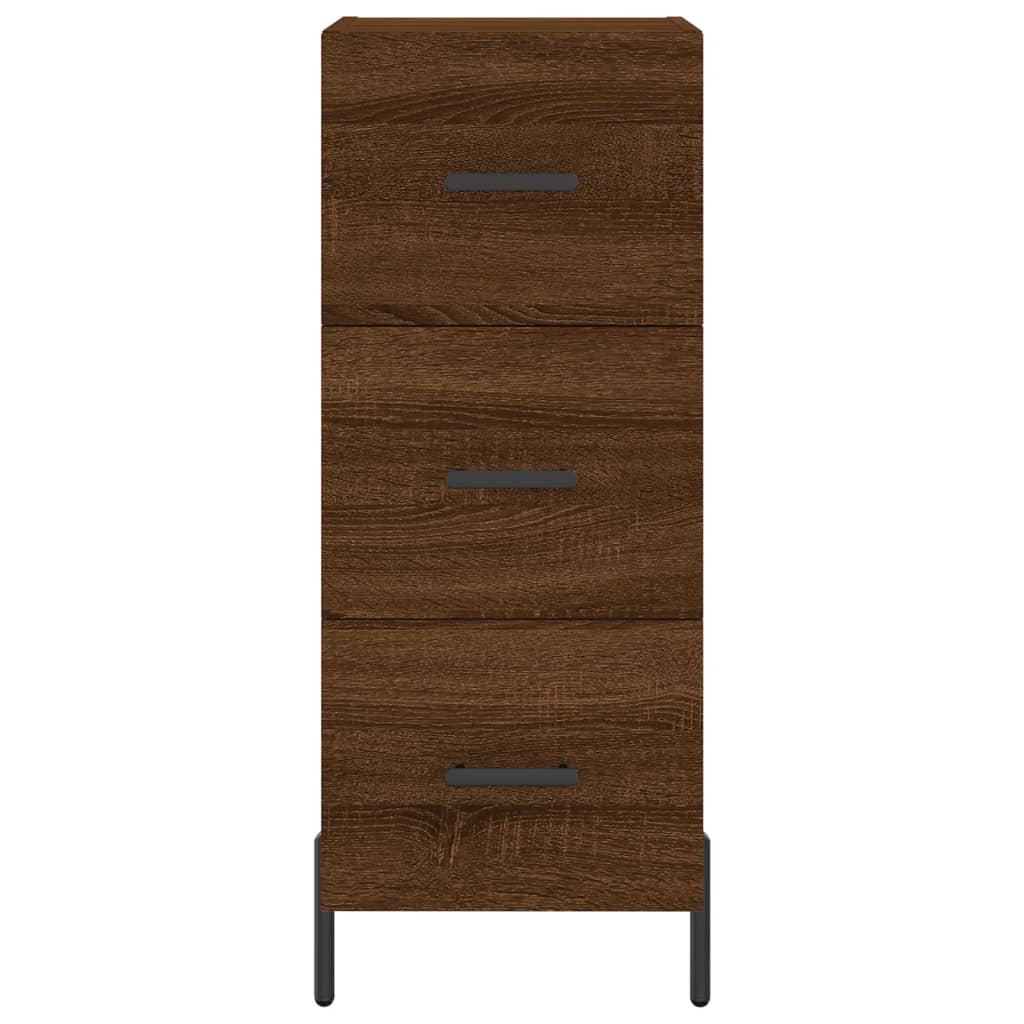 vidaXL Buffet haut Chêne marron 34,5x34x180 cm Bois d'ingénierie