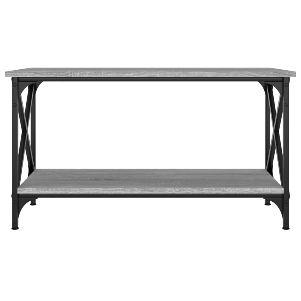 vidaXL Table basse Sonoma gris 80x45x45 cm Bois d'ingénierie et fer