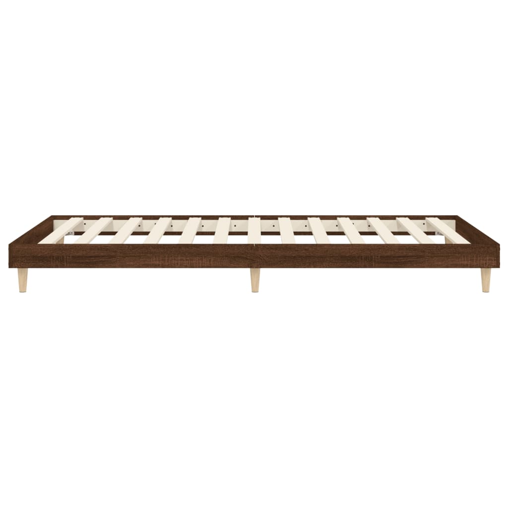 vidaXL Cadre de lit sans matelas chêne marron 90x200cm bois ingénierie