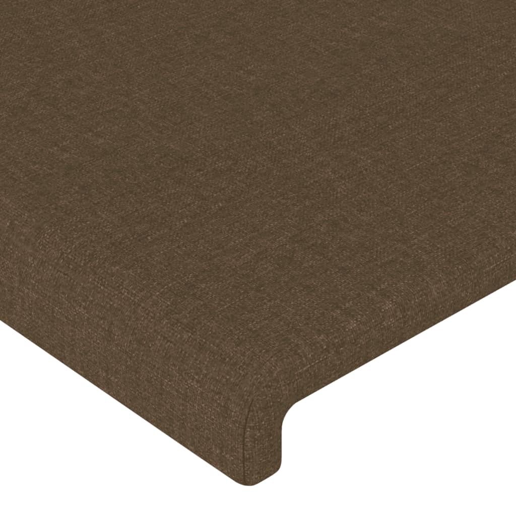 vidaXL Tête de lit à LED Marron foncé 100x5x118/128 cm Tissu