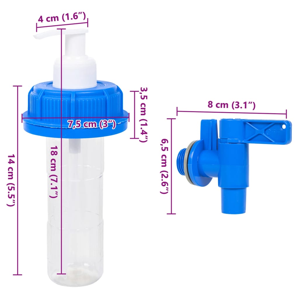 vidaXL Bidon d'eau avec robinet distributeur de savon 10 L plastique