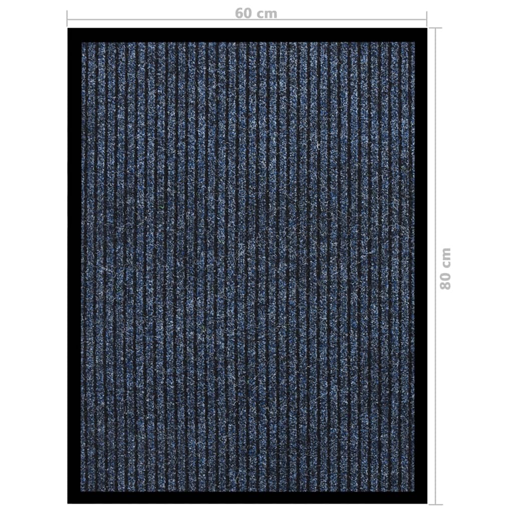 vidaXL Paillasson rayé Bleu 60x80 cm
