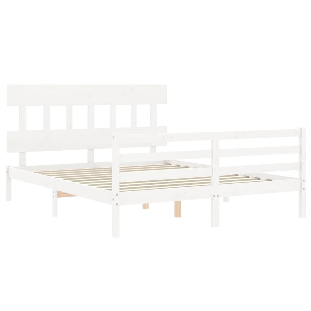 vidaXL Cadre de lit sans matelas blanc 160x200 cm bois massif