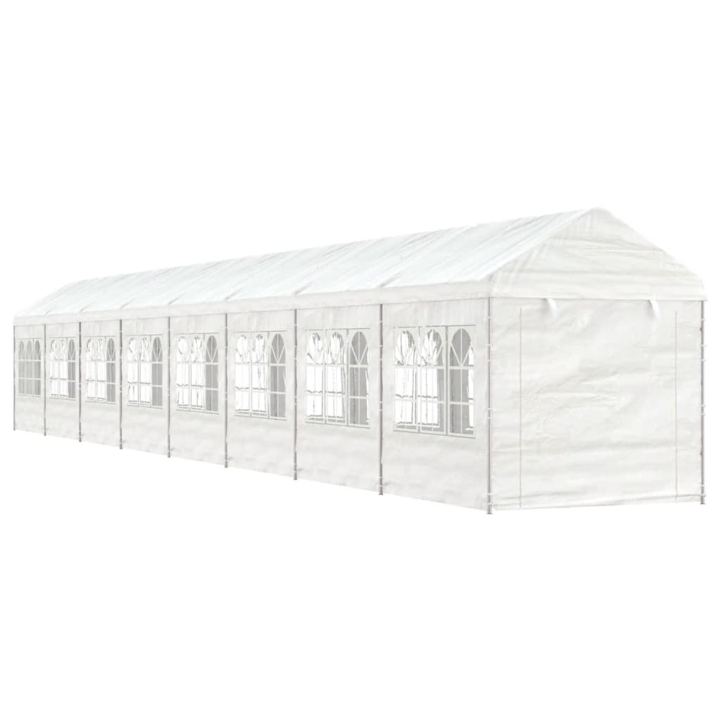 vidaXL Belvédère avec toit blanc 17,84x2,28x2,69 m polyéthylène