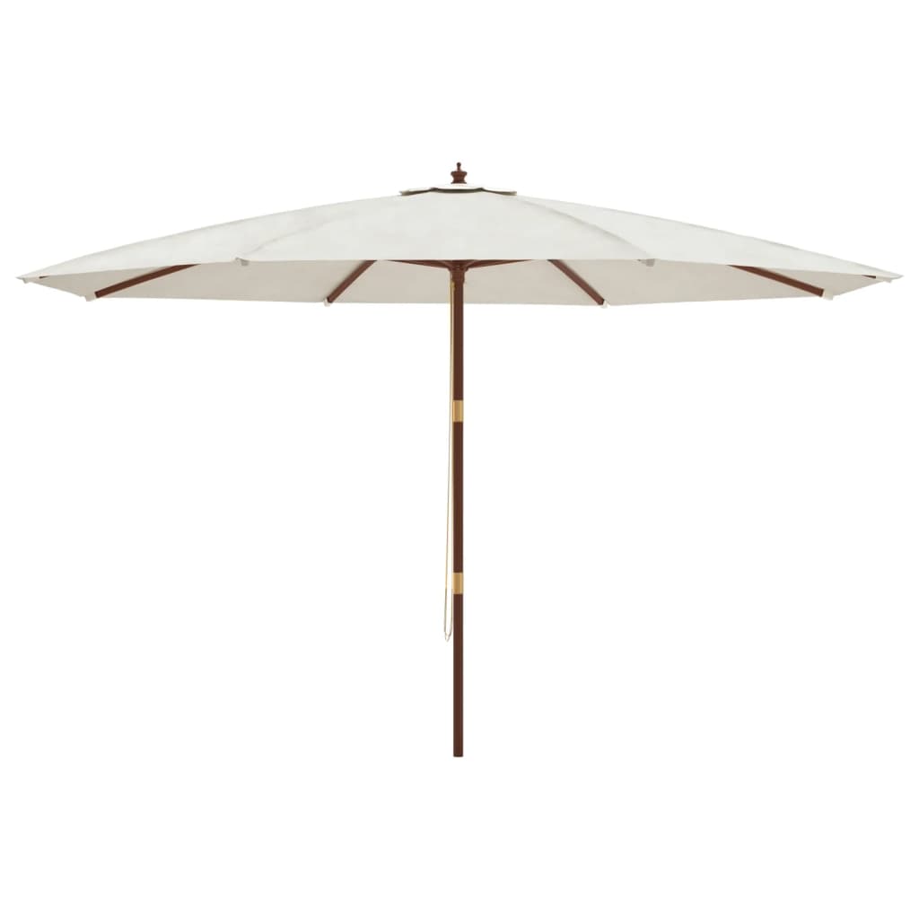 vidaXL Parasol de jardin avec mât en bois sable 400x273 cm
