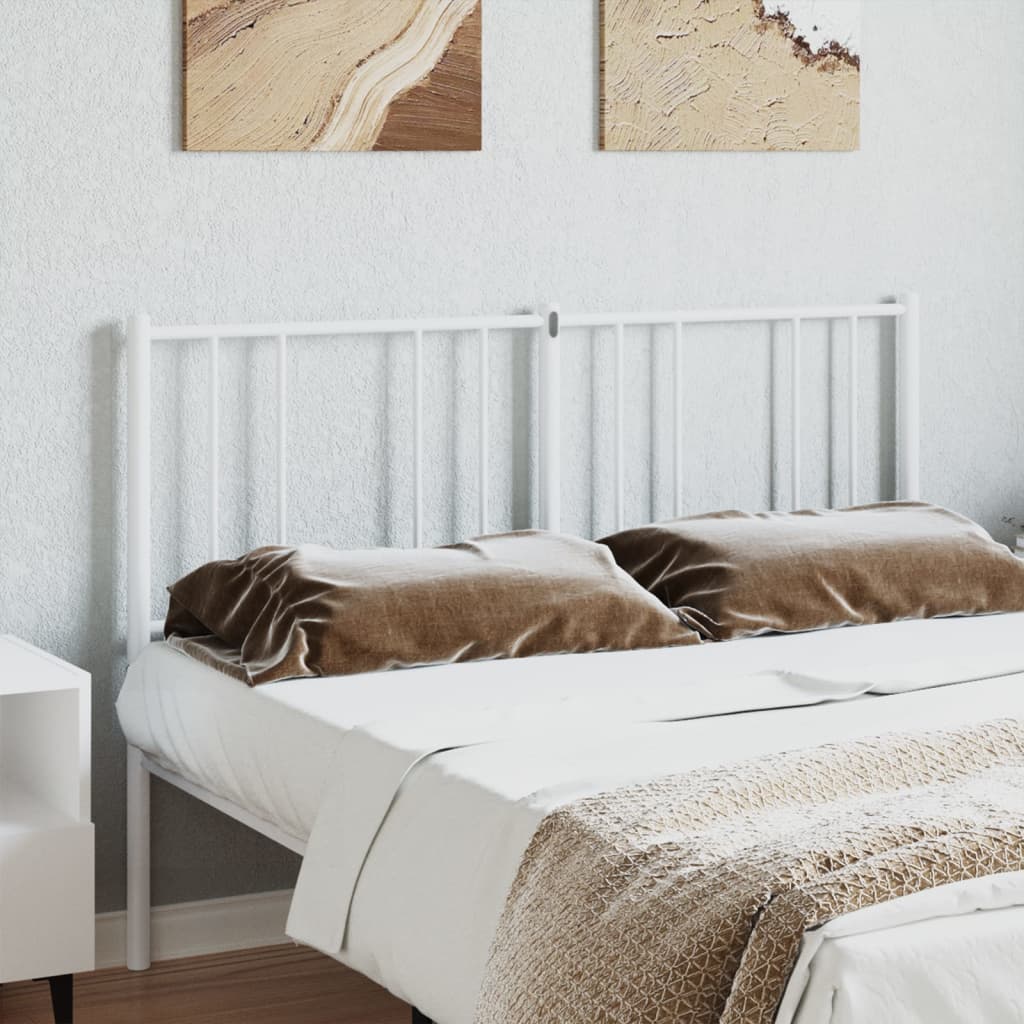 vidaXL Tête de lit métal blanc 150 cm