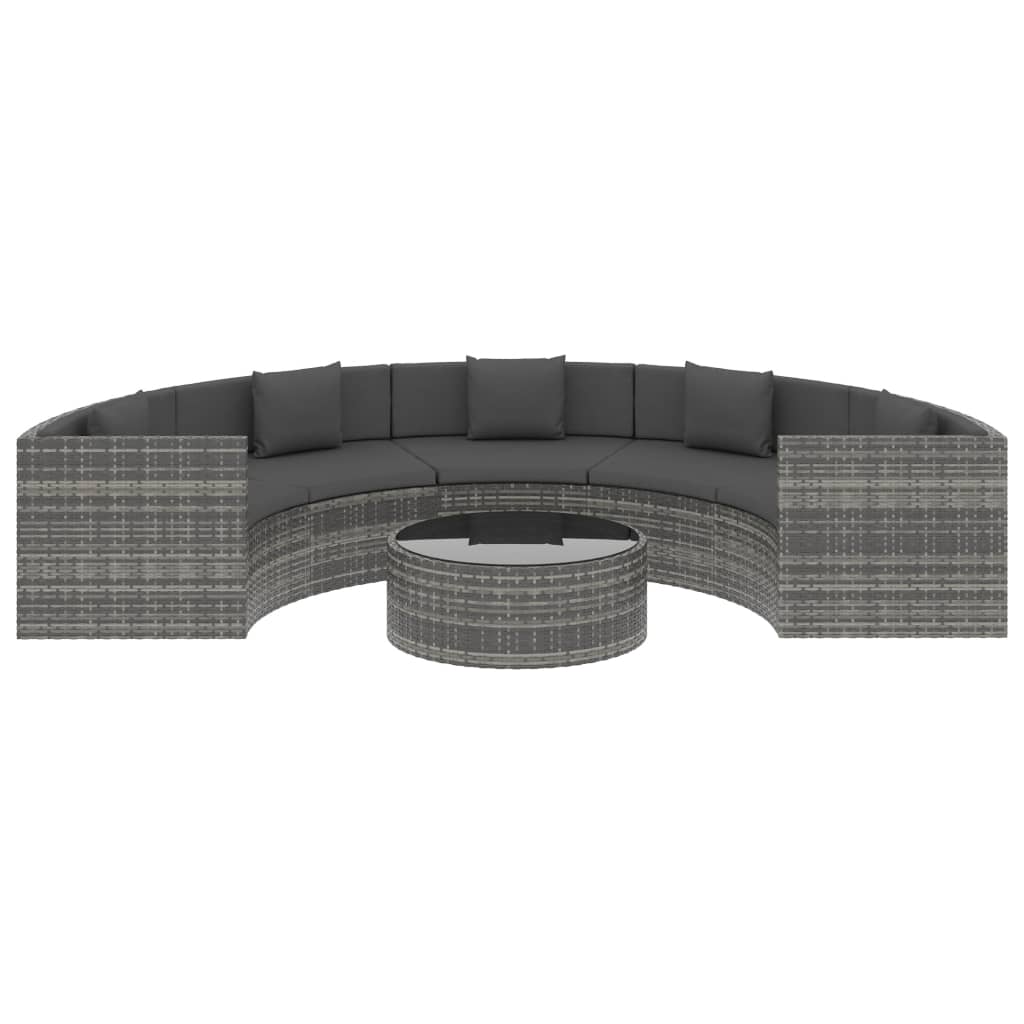 vidaXL Salon de jardin 6 pcs avec coussins résine tressée gris