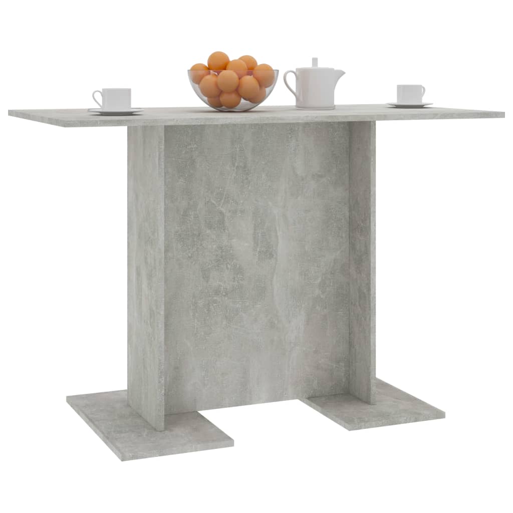 vidaXL Table de salle à manger Gris béton 110 x 60 x 75 cm Aggloméré