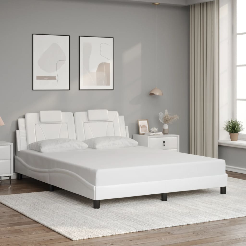 vidaXL Cadre de lit sans matelas blanc 160x200 cm similicuir