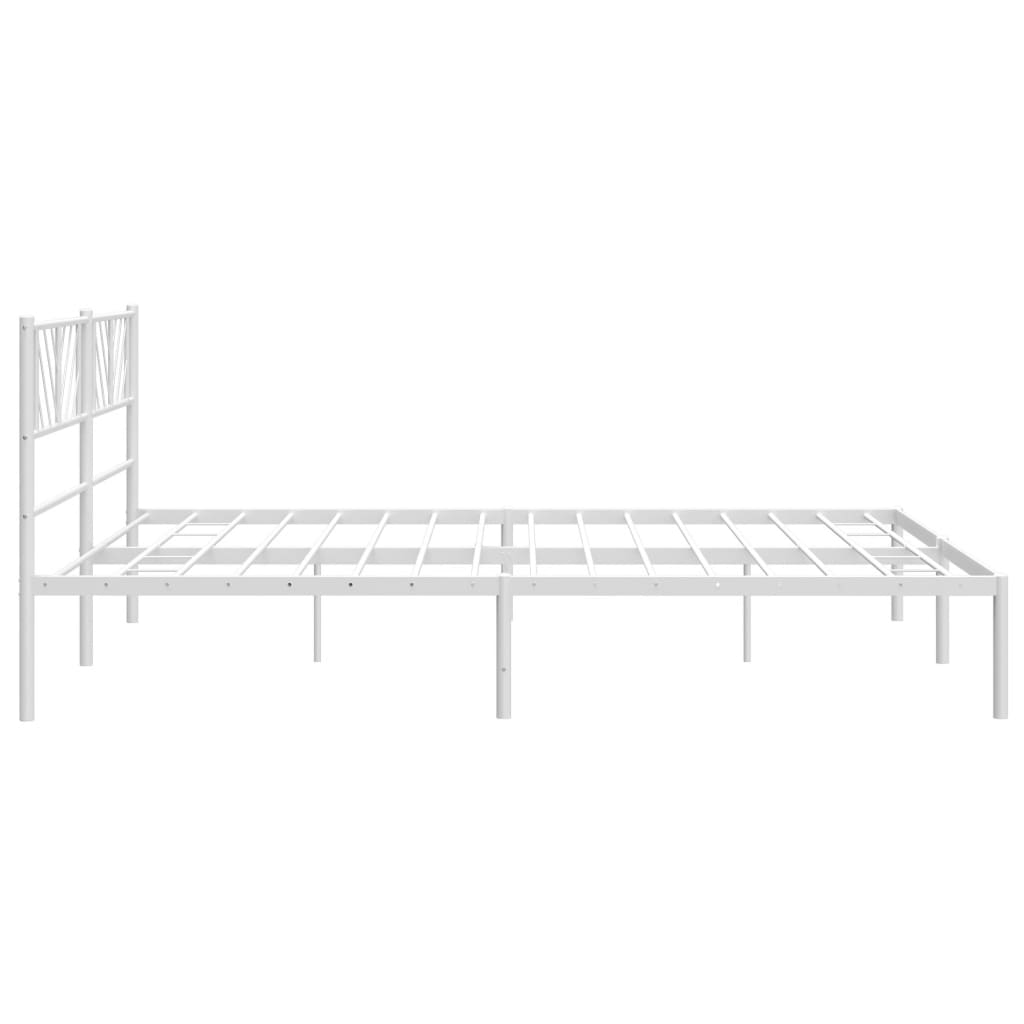 vidaXL Cadre de lit métal sans matelas et tête de lit blanc 183x213 cm