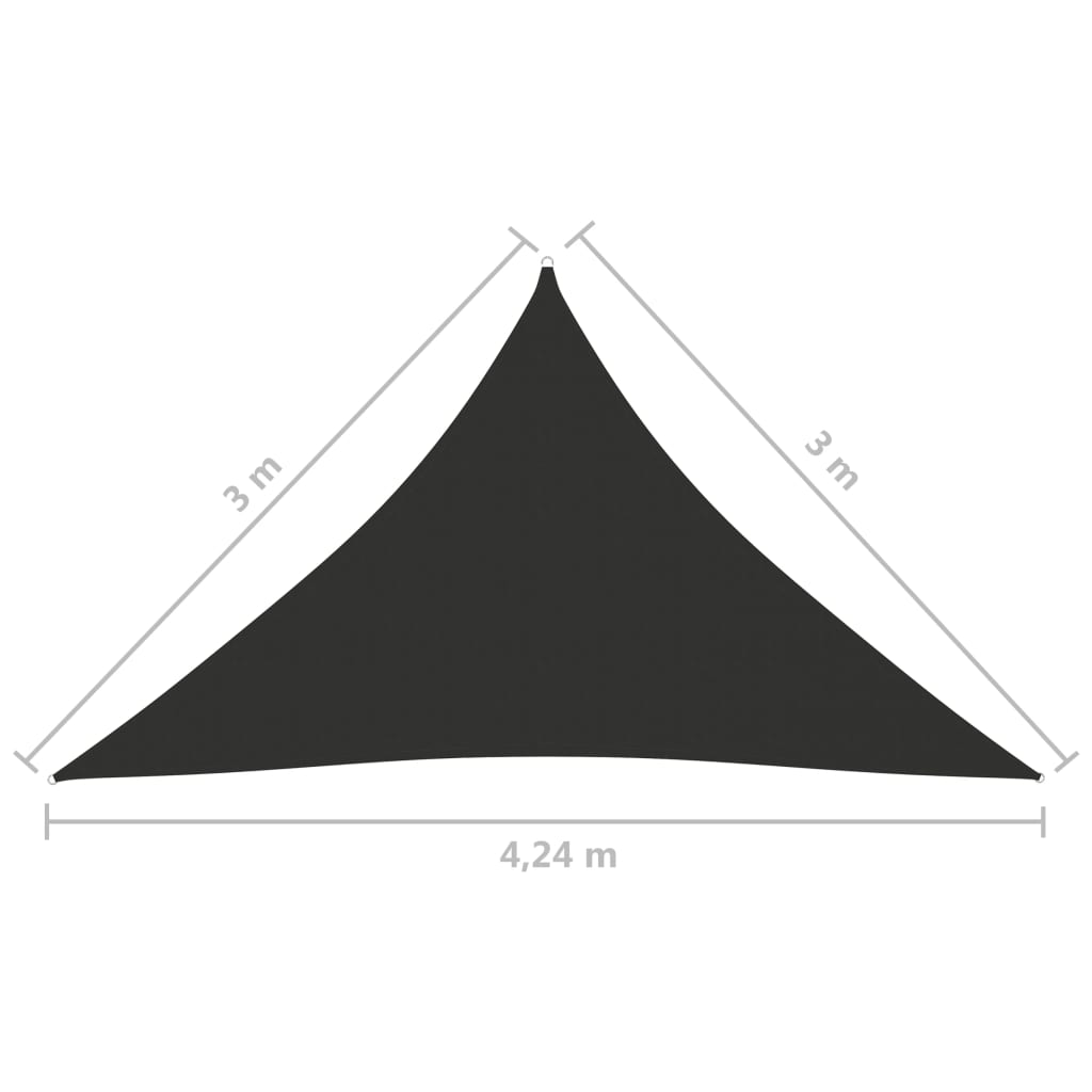 vidaXL Voile de parasol tissu oxford triangulaire 3x3x4,24m anthracite