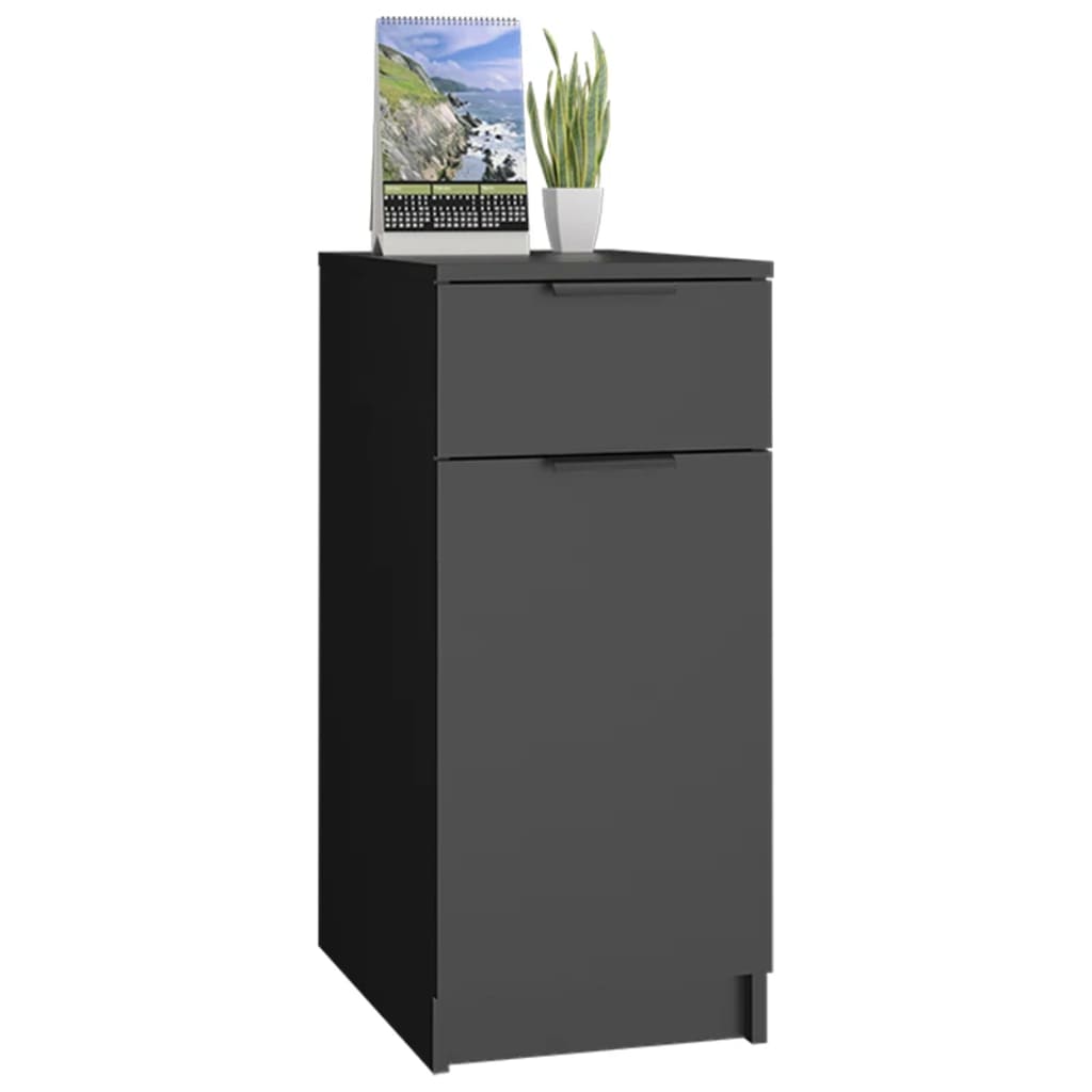 vidaXL Armoire de bureau noir 33,5x50x75 cm bois d'ingénierie