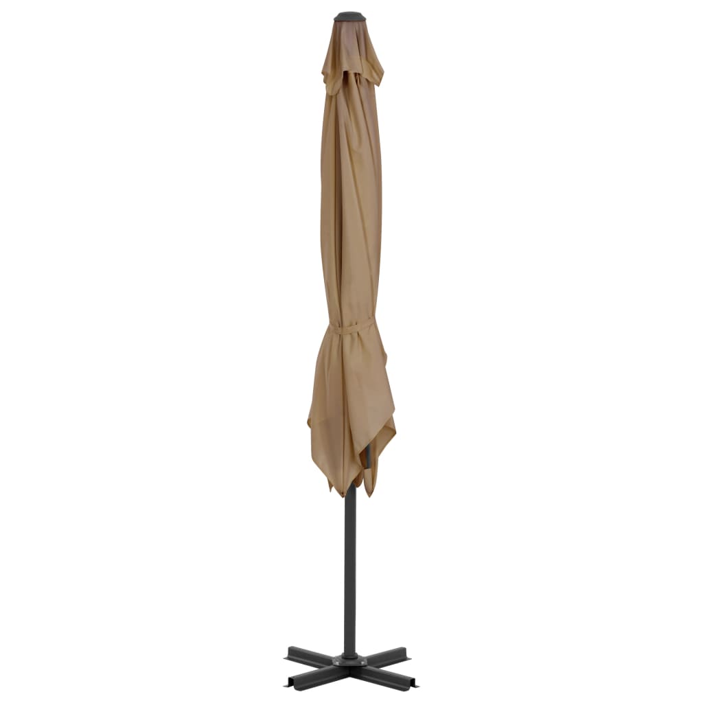 vidaXL Parasol de jardin avec base portable taupe