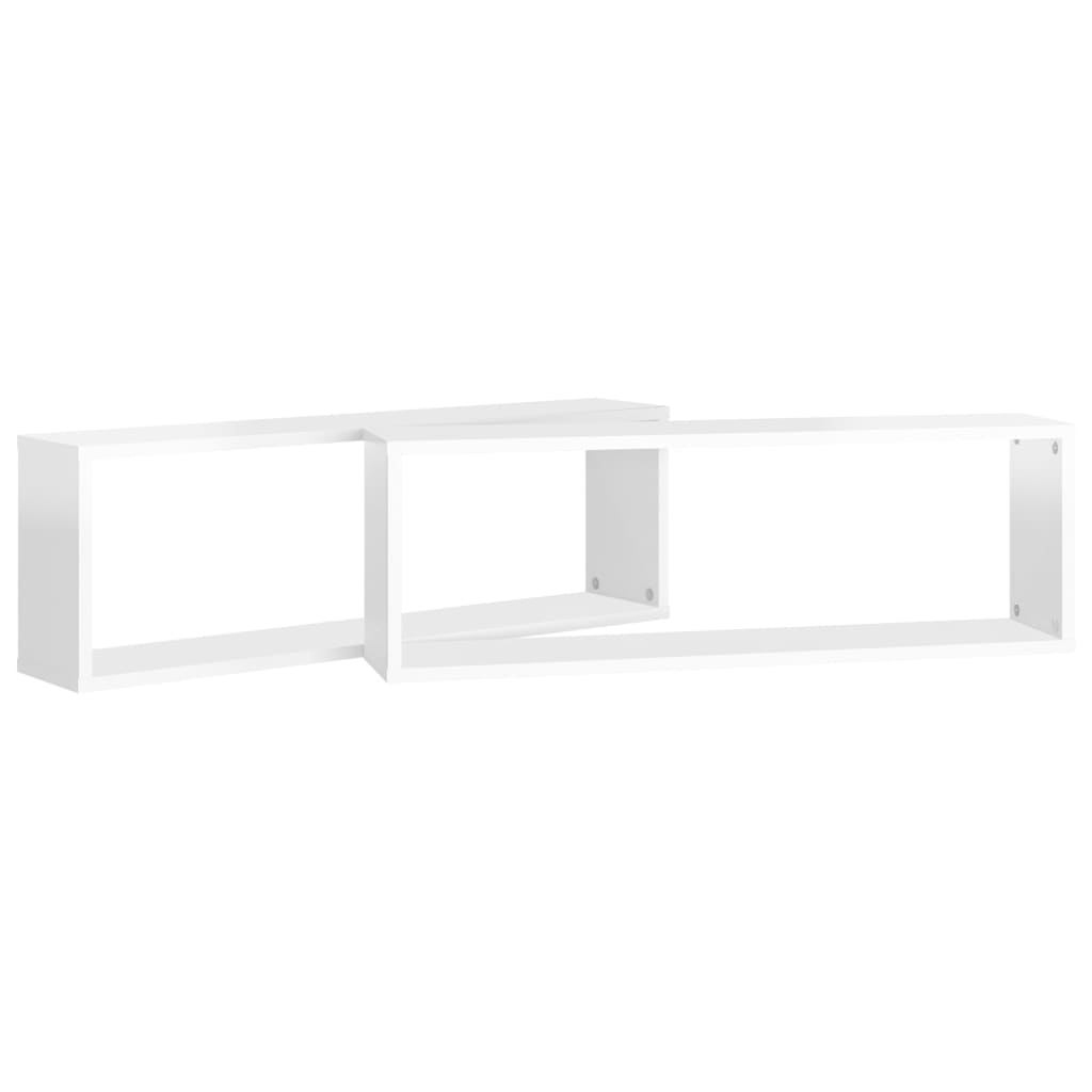 vidaXL Étagère cube murale 2 pcs Blanc brillant 80x15x26,5cm