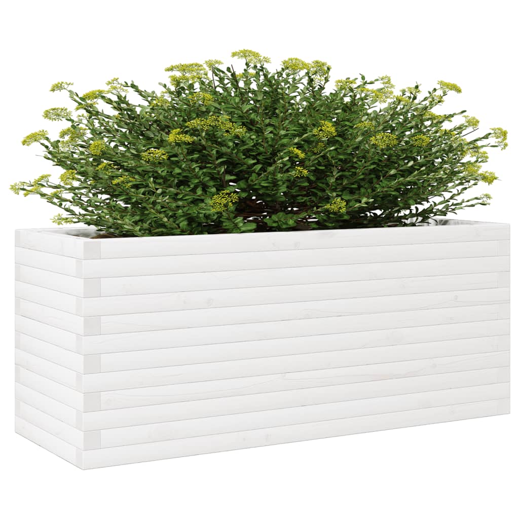 vidaXL Jardinière blanc 110x40x46 cm bois de pin massif