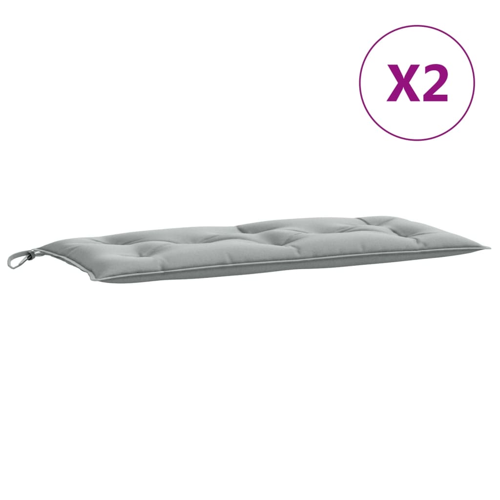 vidaXL Coussins de banc de jardin lot de 2 gris clair mélangé tissu