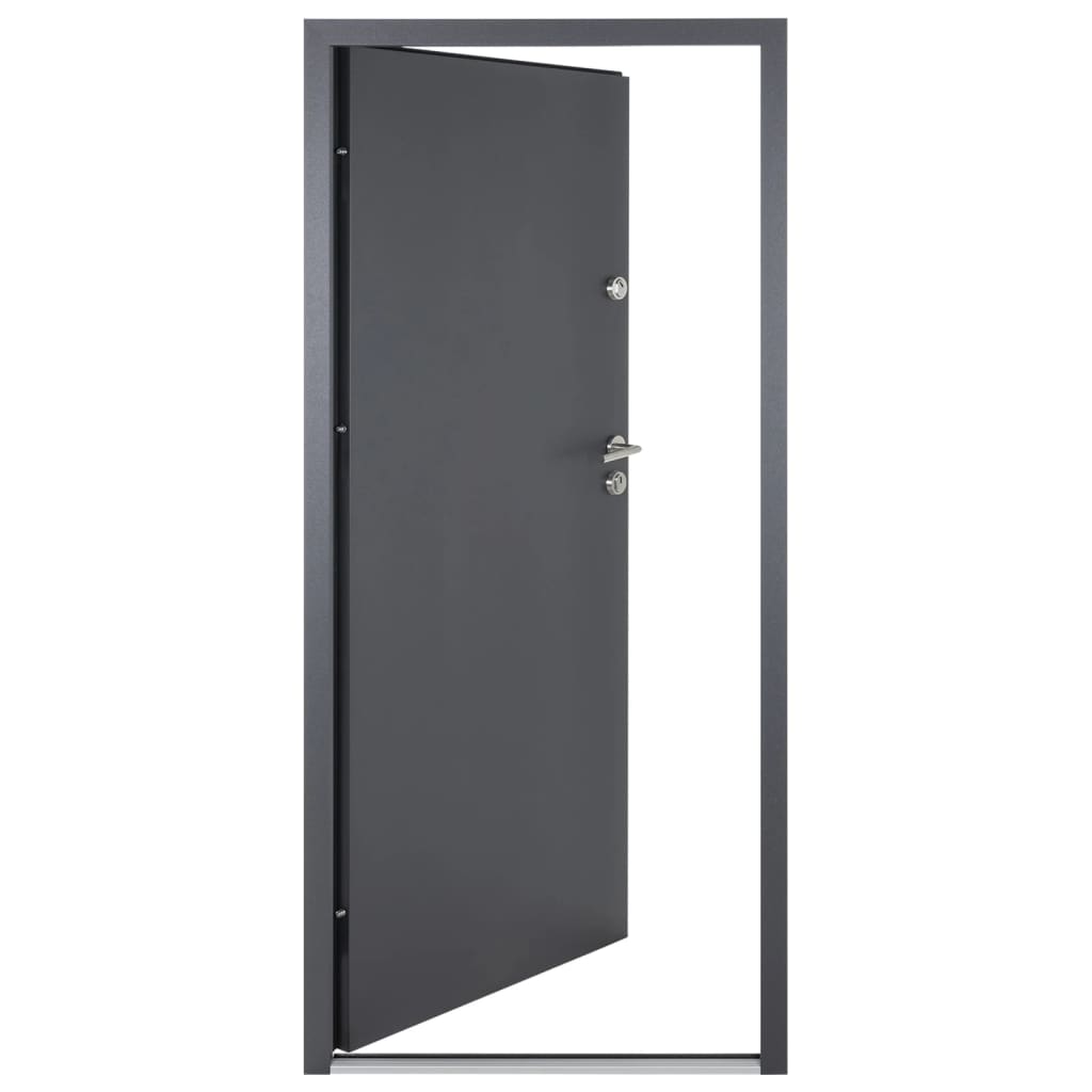 vidaXL Porte d'entrée anthracite 90x200 cm aluminium