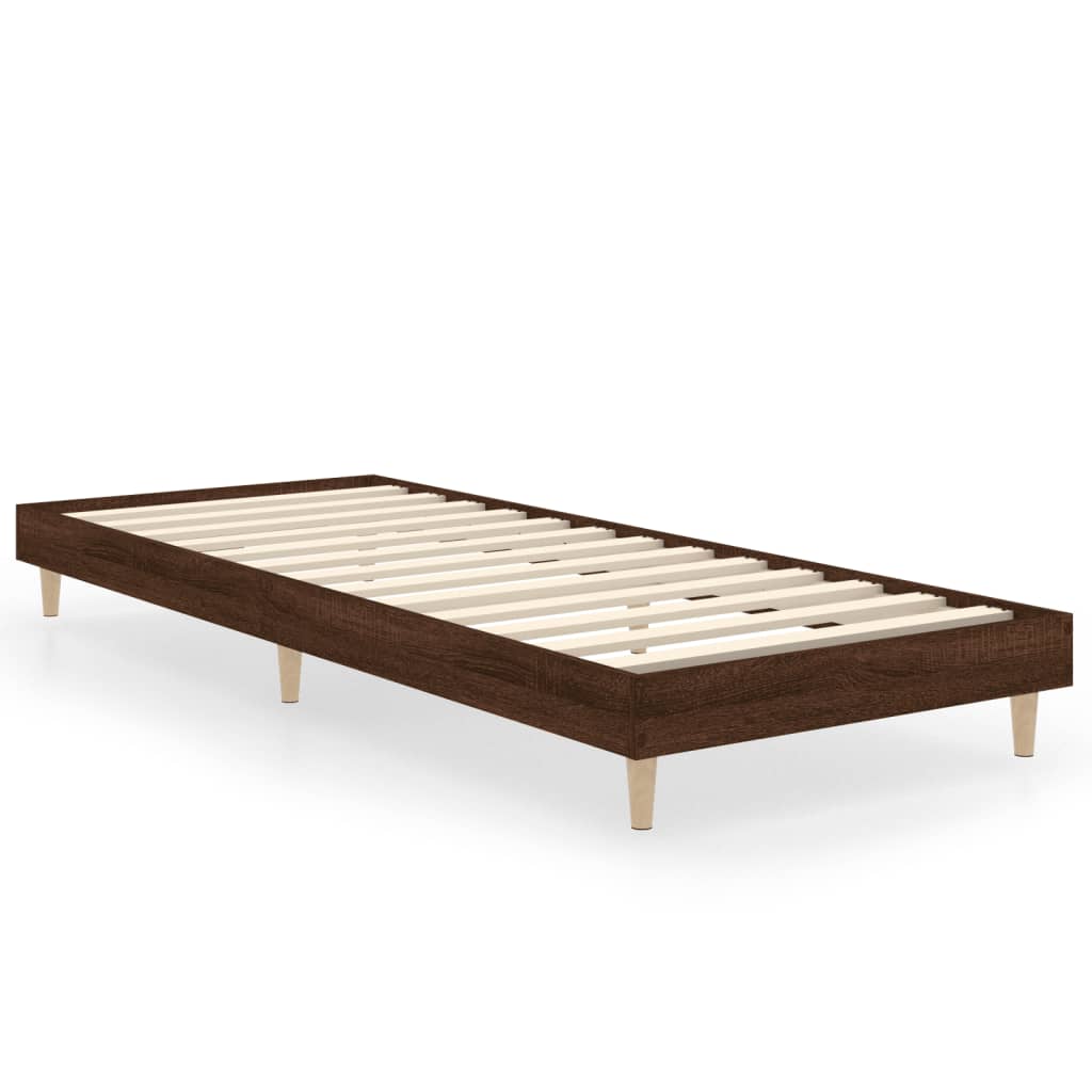 vidaXL Cadre de lit sans matelas chêne marron 75x190cm bois ingénierie