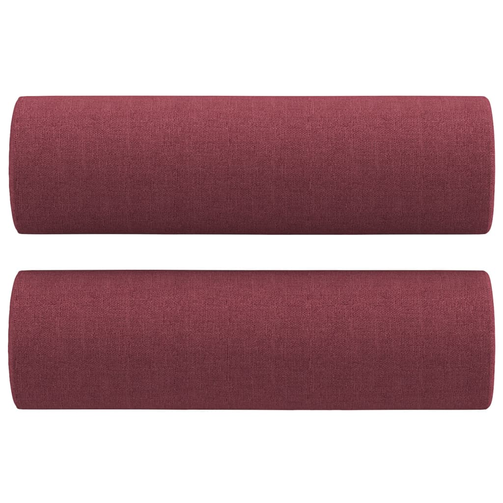 vidaXL Coussins décoratifs lot de 2 Rouge bordeaux Ø15x50 cm Tissu