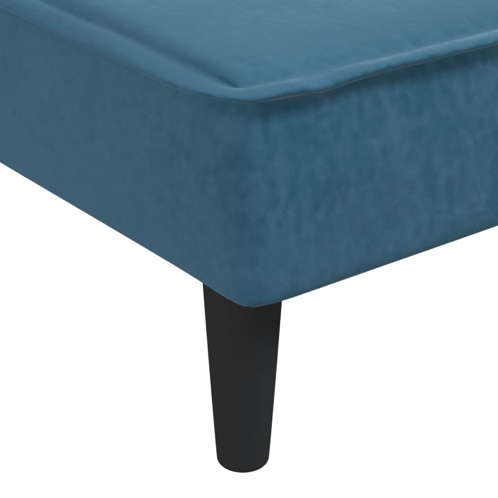 vidaXL Canapé-lit en forme de L bleu 255x140x70 cm velours