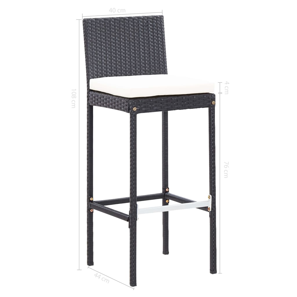 vidaXL Ensemble de bar d'extérieur 9 pcs Résine tressée et acacia Noir