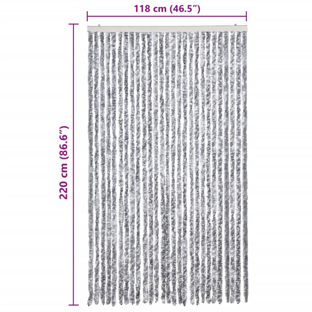 vidaXL Moustiquaire blanc et gris 118x220 cm chenille