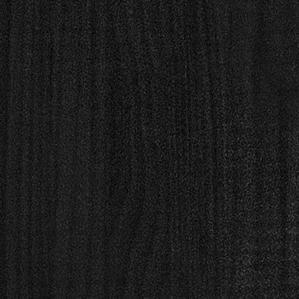 vidaXL Cadre de lit Noir Bois massif 90x190 cm Simple